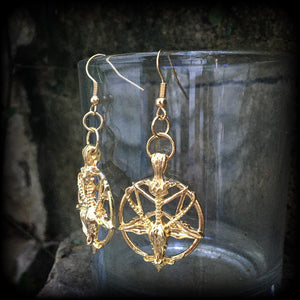 Baphomet earrings-Occult earrings