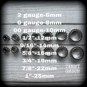 2 gauge tunnels 0 gauge tunnels 00 gauge tunnels 12mm tunnels 14mm tunnels 16mm tunnels 19mm tunnels 22mm tunnels 25mm tunnels Ear gauges Gauged Tunnel earrings  earrings Tunnel dangles Stretched ears Stretched lobes
