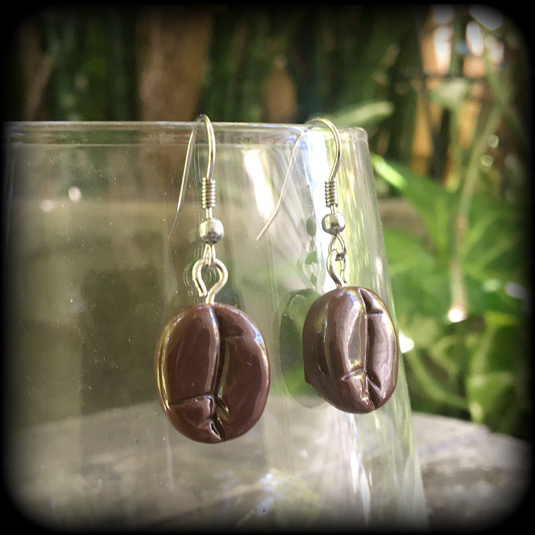 Coffee bean earrings