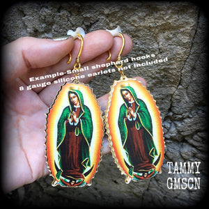 Catholic earrings Catholic jewelery Religious jewellery Virgin Mary jewelry Voodoo earrings Voodoo jewellery Earrings for pierced ears and stretched lobes
