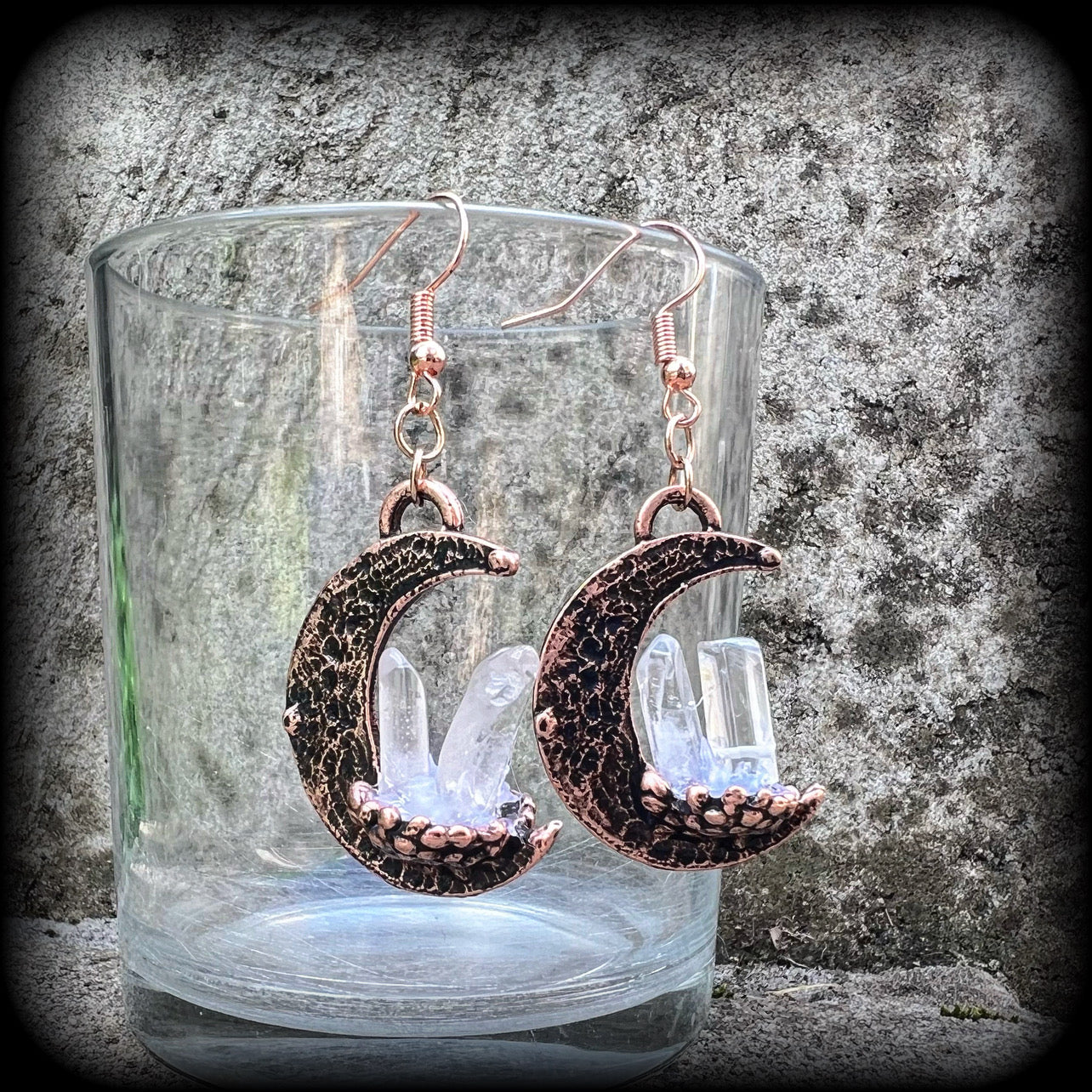 Pink moon earrings 