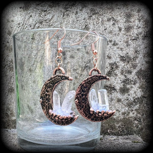 Pink moon earrings 