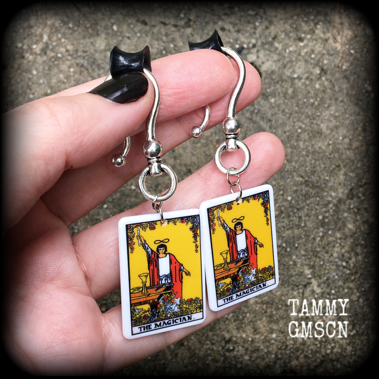The Magician Tarot card earrings-Ear hangers