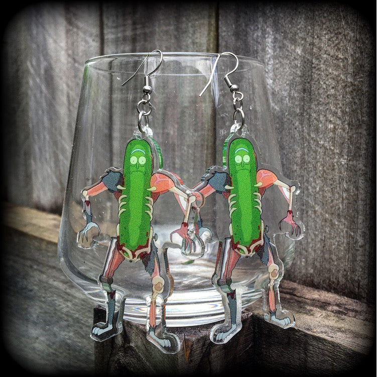 Pickle Rick earrings-Rick and Morty earrings