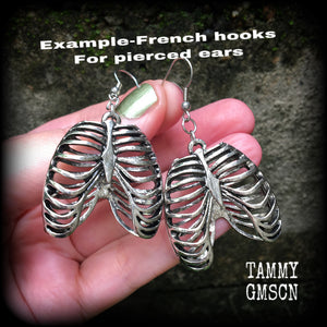 Ribcage earrings-Halloween earrings