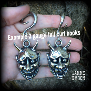 Hannya Mask gauged earrings