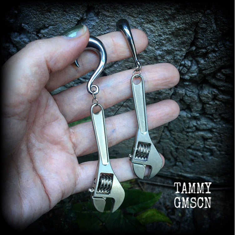 Wrench gauged earrings-Novelty ear weights