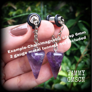 Amethyst earrings-Gemstone earrings