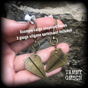 Airplane earrings-Origami aeroplane earrings