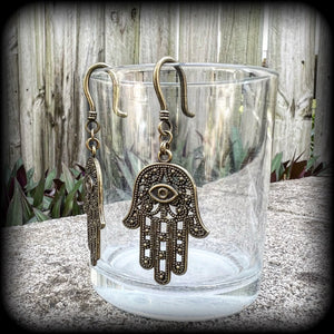 Hamsa hand earrings-Hand of Fatima earrings