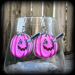 Pink Stabby Jack O’ Lantern earrings