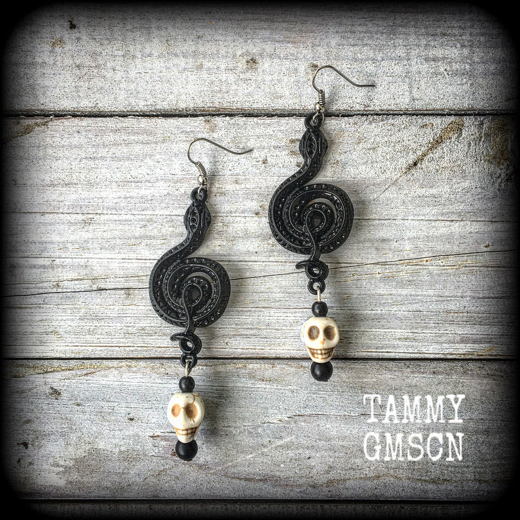 Damballah earrings-Serpent earrings