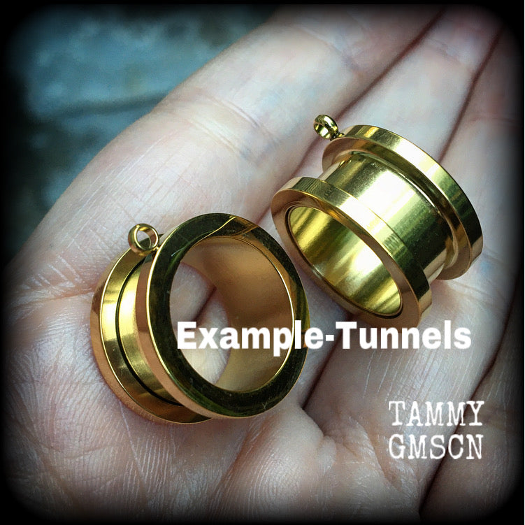 Tetris tunnel earrings-Tunnel dangles