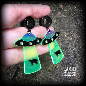 UFO tunnel earrings