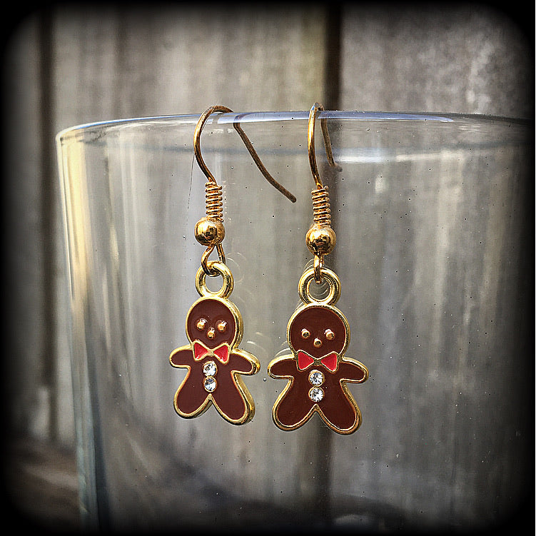 Gingerbread men earrings-Christmas earrings