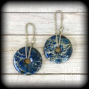 Ocean jasper earrings-Gemstone earrings