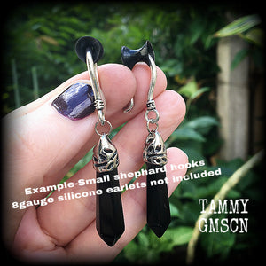 Black obsidian earrings-Gemstone earrings