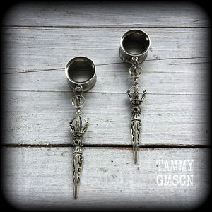 Vajra dagger tunnel earrings