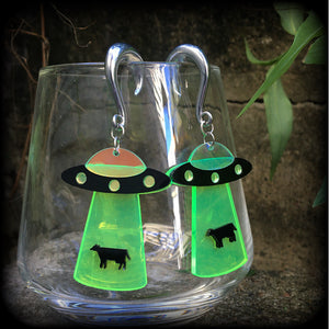 UFO gauged earrings