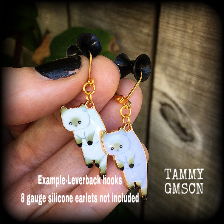 Cat earrings-Crazy Cat Lady earrings