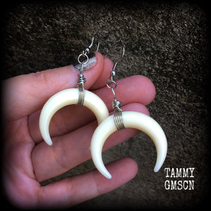 Double Horn earrings-Artemis earrings