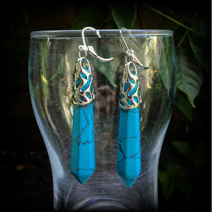 Turquoise earrings-Gemstone earrings