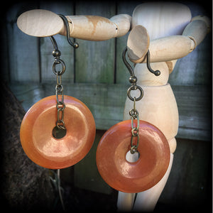 Indian agate earrings-Ear hangers