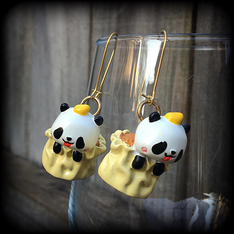 Panda earrings-Dumpling earrings