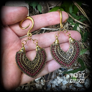 Kali Maa ethnic gauged earrings