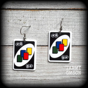 UNO cards earrings-Card game earrings