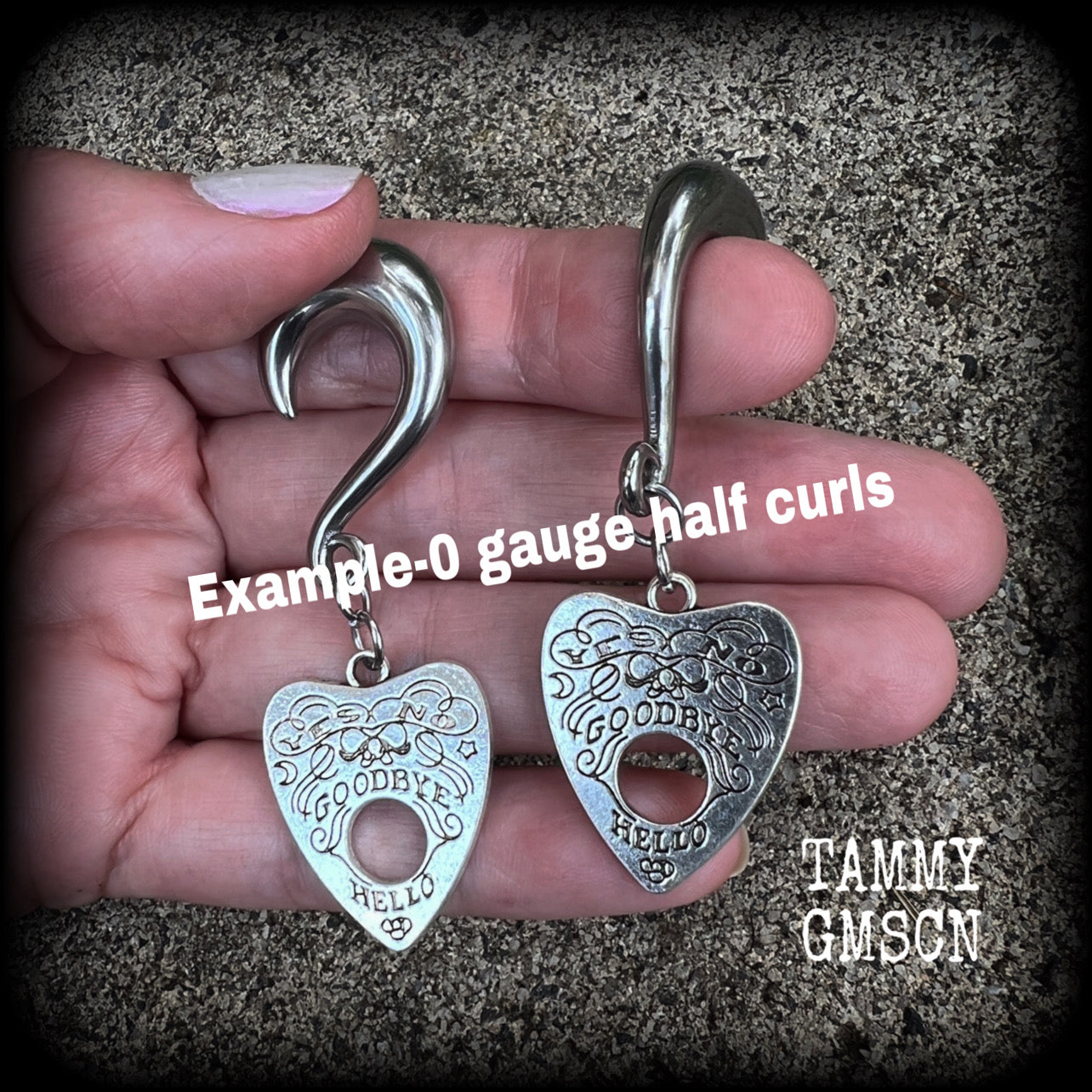Ouija board planchette gauged earrings