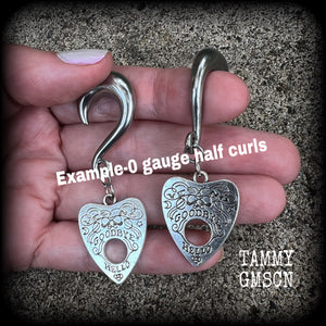 Ouija board planchette gauged earrings