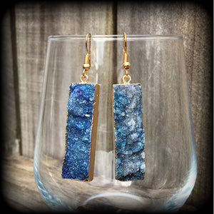 Druzy earrings-Crystal earrings