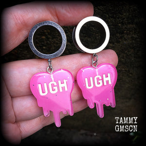 Melting heart tunnel earrings-UGH earrings