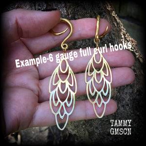 Goddess Aphrodite gauged earrings-Art nouveau earrings