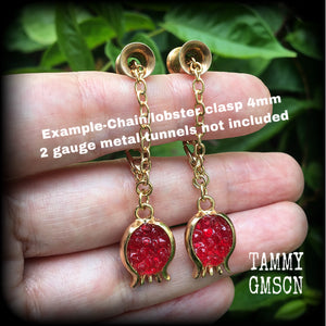 Pomegranate earrings-Tunnel dangles