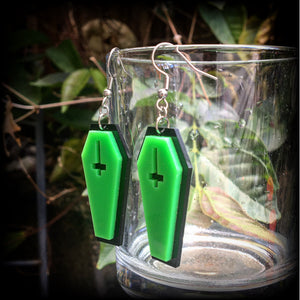 Coffin earrings-Halloween earrings