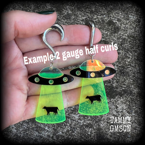 UFO tunnel earrings