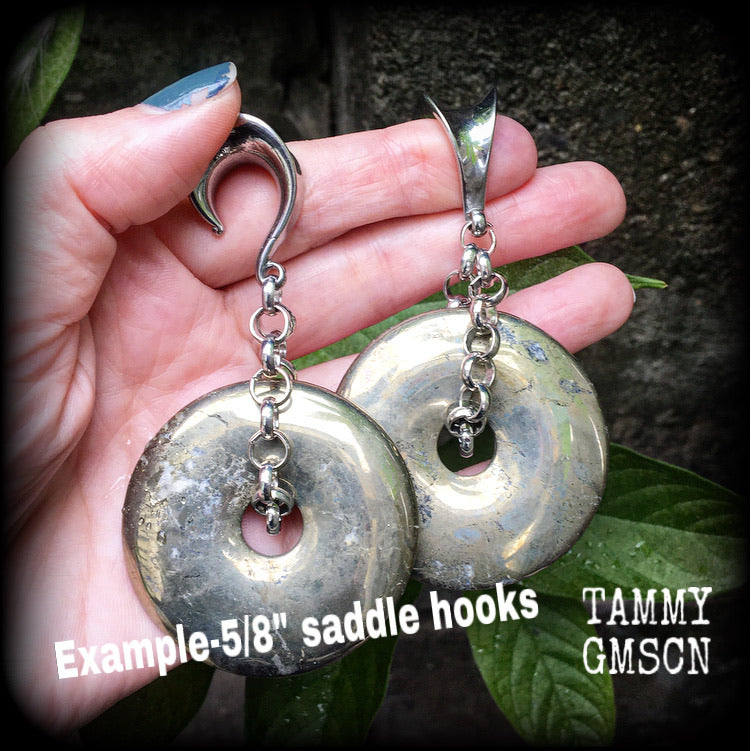 Pyrite gauged earrings Ear hangers Gemstone ear weights 5/8" gauge Stretched lobes Body jewelry 6g 2g 0g 00g 1/2" 9/16" 3/4" 7/8" 1" 1.10" 1.18" Tribal ear weights Stretched ears Stretched lobes Gauged ears Gemstone body jewllery Ear gauges