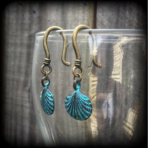 Shell earrings-Patina earrings