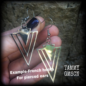 Triangle art nouveau earrings-Art deco earrings