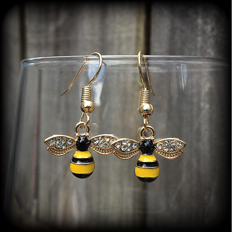 Bee earrings-Insect earrings