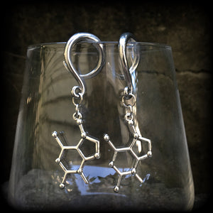 Chocolate molecule earrings-Theobromine gauged earrings