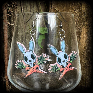 Zombie rabbit earrings-Novelty Easter earrings