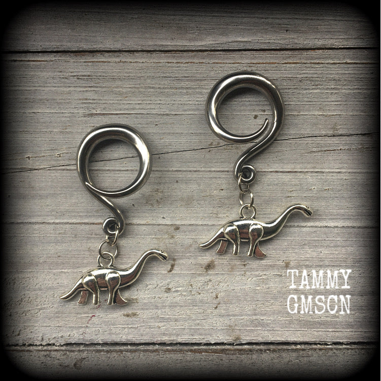 Diplodocus gauged earrings 