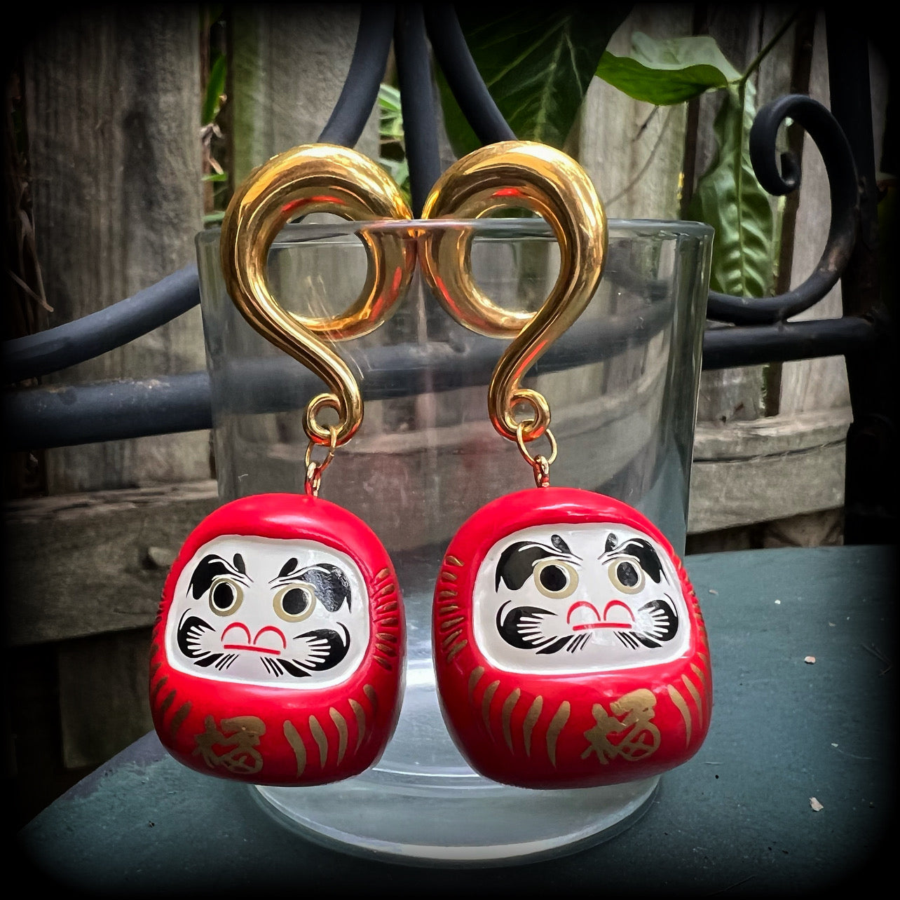 Daruma ear weights-Gauged earrings