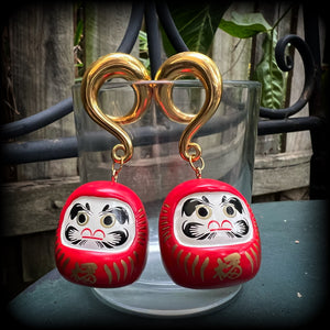 Daruma ear weights-Gauged earrings