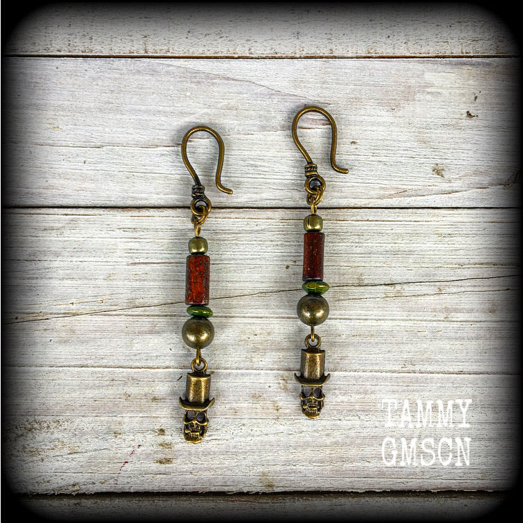 Baron Samedi earrings-Voodoo earrings