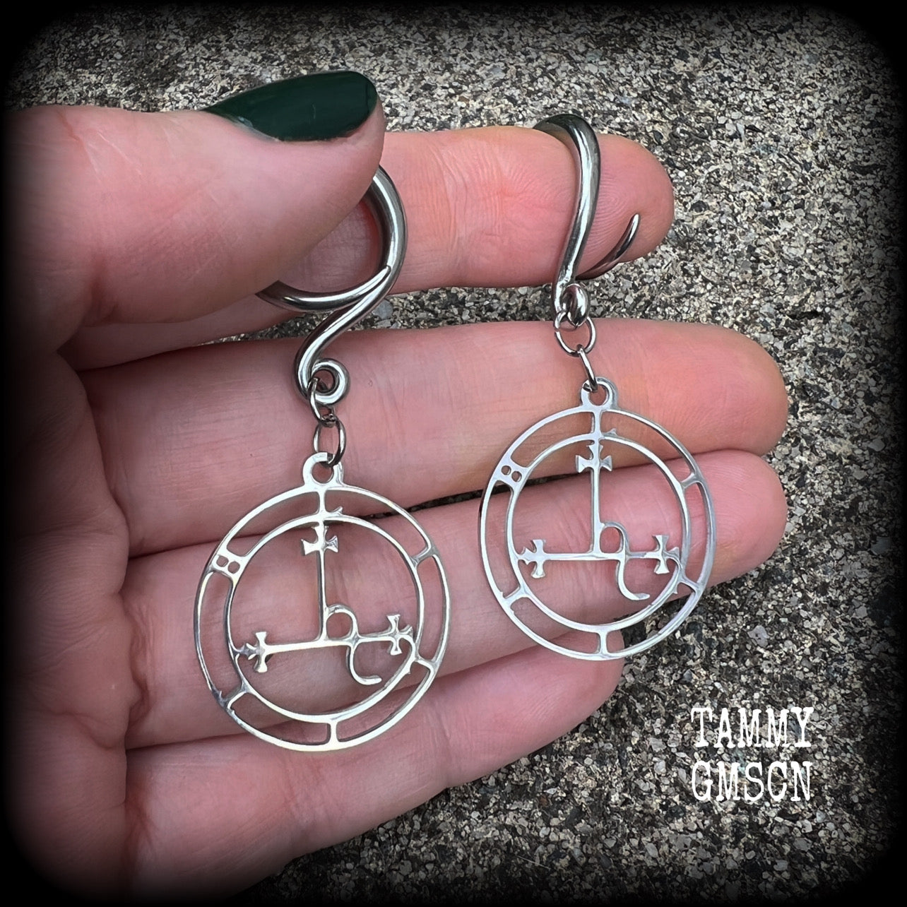 Sigil of Lilith gauged earrings