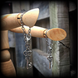 Key earrings-Tunnel dangles